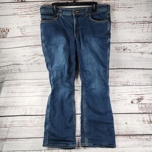 Carhartt Rugged Flex Relaxed Fit Straight Jeans Womens 16R 36x29 100648 Dark Wsh